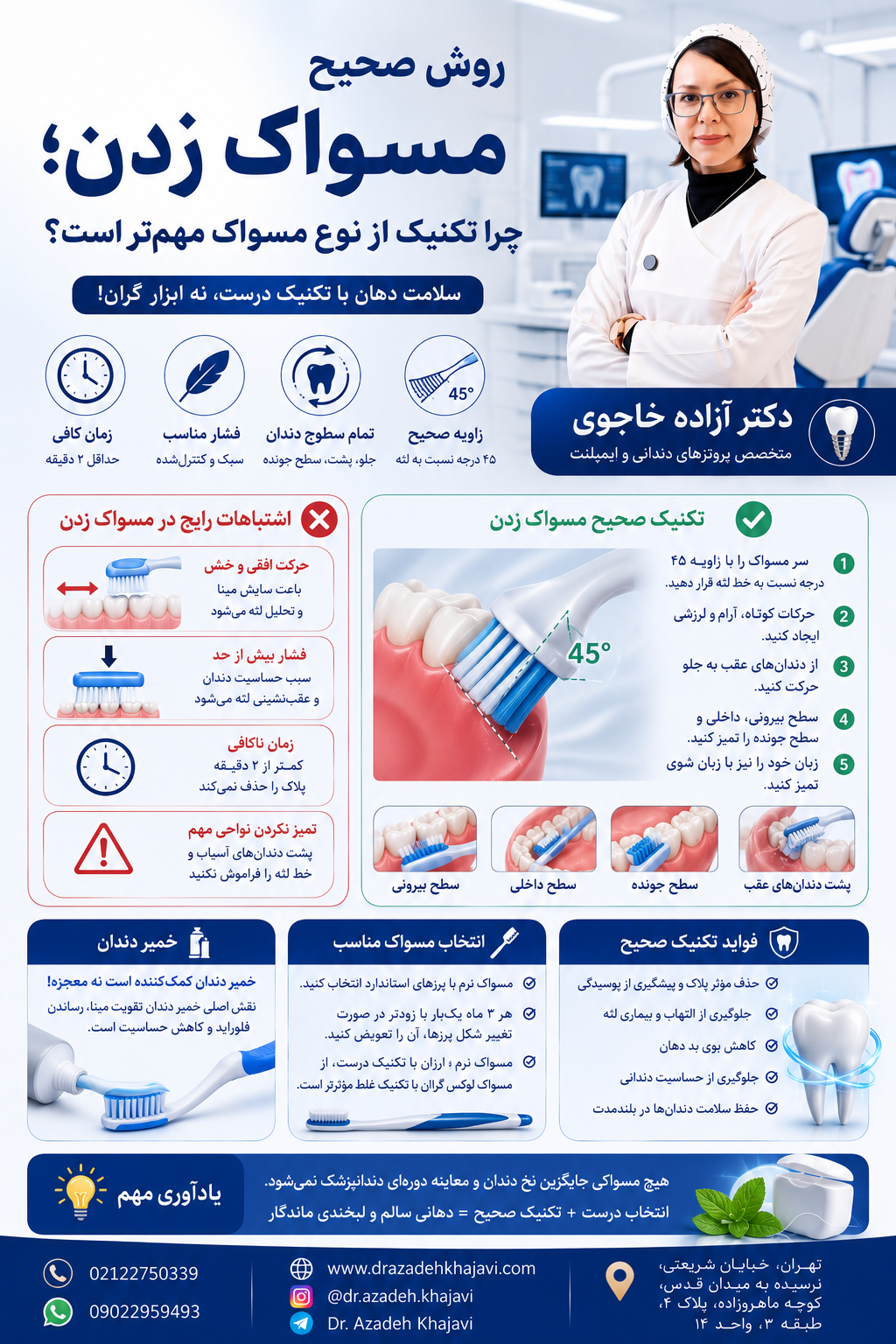 روش صحیح مسواک زدن